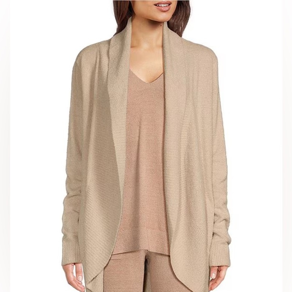 Barefoot Dreams Cozy Tan Cardigan large XL Petite